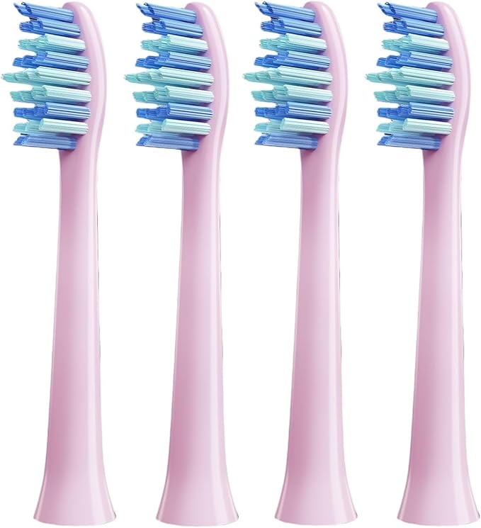 4 Pcs Replacement Brush Heads Compatible for HiLink Lebooo Toothbrush Head Teeth Cleaner(Pink)