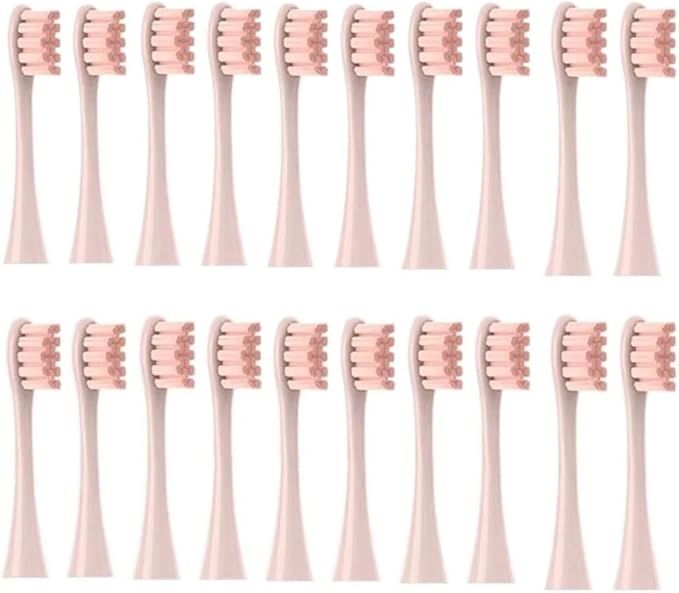 10/20X Replacement Brush HeadsCompatible for OcleanX/X PRO/ Z1/ F1/ One/Air 2 /SE Sonic Electric Toothbrush Soft Dupont Bristle Nozzles(20pcs Pink)