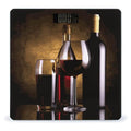 Three Wine Bottles and Glass Over Bathroom ScaleHighly Accurate Digital Weighing Machine for People Bright LED Display Weight Scale for The Aldult Home Use