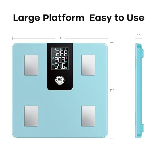 GE Smart Scale for Body Weight BMI Fat Muscle Mass with 14 Body Composition Metrics &amp All-in-one LCD Display Digital Bathroom Weight Monitor Bluetooth with App Accurate Weighing Machine 400lb Bl