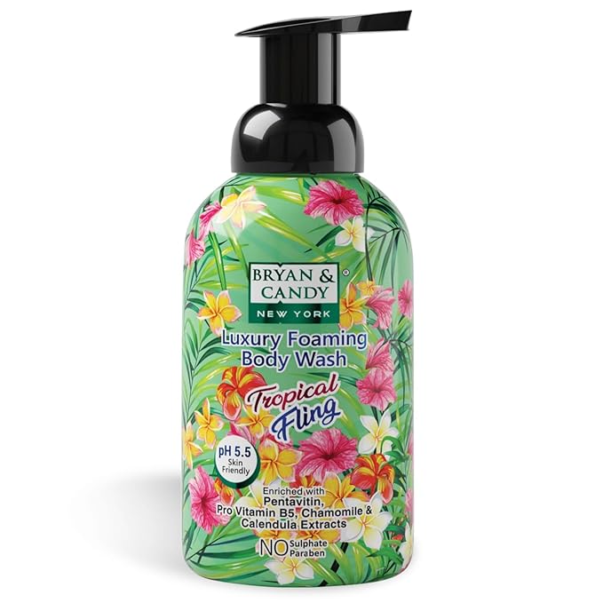 Luxury Foaming Body Wash with Pentavitin Pro Vit B5 Argan Oil Skin Friendly pH 5.5 All Skin Types 400 Ml (Tropical Fling)