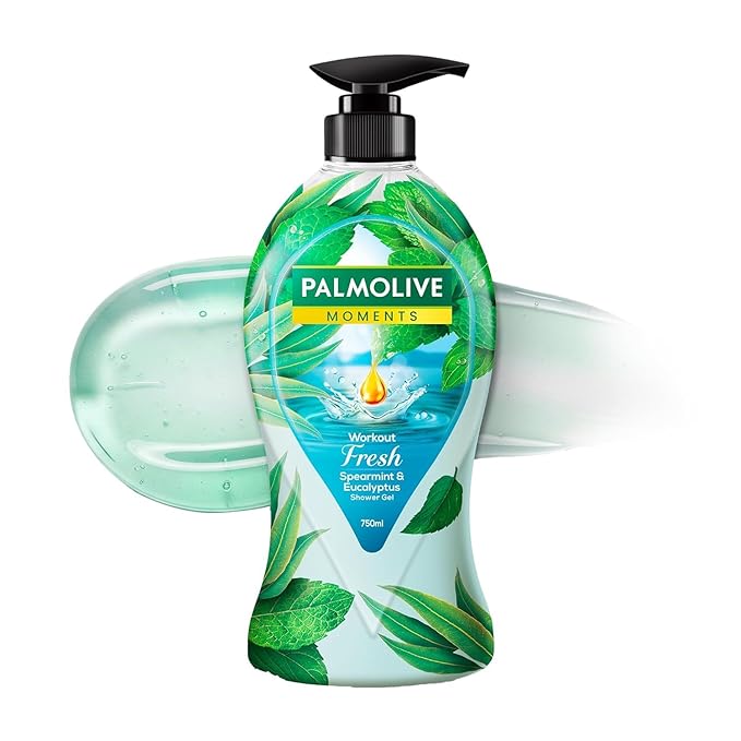 Workout Fresh Body Wash 750ml Shower Gel Single Pump Bottle 100% Natural Eucalyptus &amp Spearmint Extracts pH Balanced Paraben &amp Silicone Free