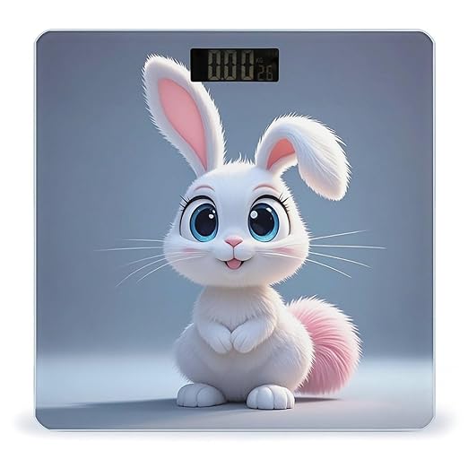 Bunny Scale for Body Weight Digital Bathroom Scale Toughened Glass High Precision Scales for Body Weight with Large LCD Backlight Display Weight Scales