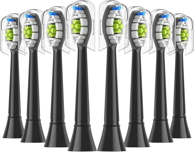 4/8/12/16pcs Replacement Toothbrush Heads Compatible for with Brush Head 4100 6500 6100 7500 5300 1100(8pcs Black)