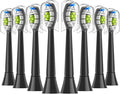 Replacement Toothbrush Heads Compatible for and Other Snap-On Handles(8pcs Black)
