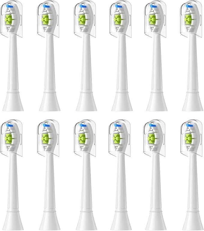 Replacement Brush Heads Compatible for with Sonicare Electric Toothbrush Fit EasyClean Gum Health FlexCare Healthy(12pcs White)