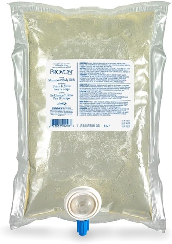 Provon Ultimate Shampoo &amp Body Wash Herbal Scent Pearl White 1000 Ml Refill 8/Ct