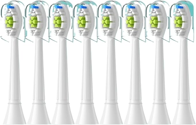 Compatible for 4/8pcs Replacement Toothbrush Heads Compatible with Philips Sonicare Soft Electric Brush Head 4100 6500 6100 7500 5(8pcs White)