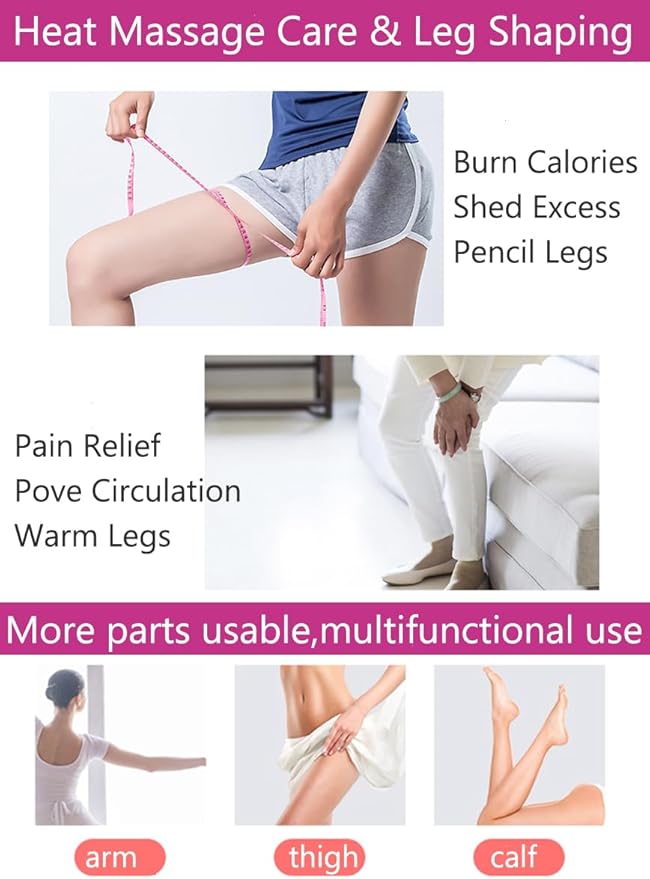 Leg Sculpting Machine Massager Heating Knee Calf Thigh Massage for Circulation and Pain Relief Anti Cellulite Removal for Legs Sculptor Leggings for Women Workout (Black Single)