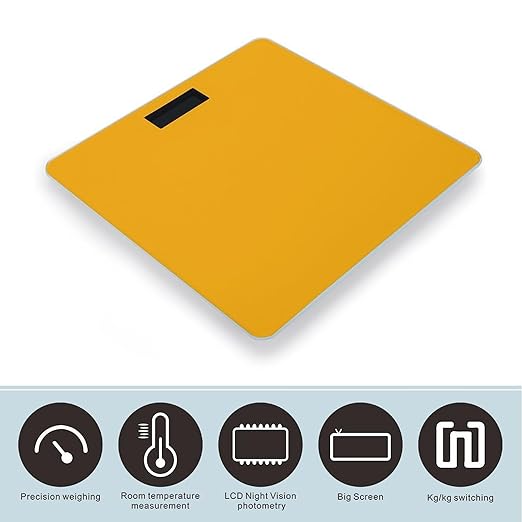 Digital Bathroom Weighing Scale Energy Saving Scale Smart Scale for Body Weight Orange