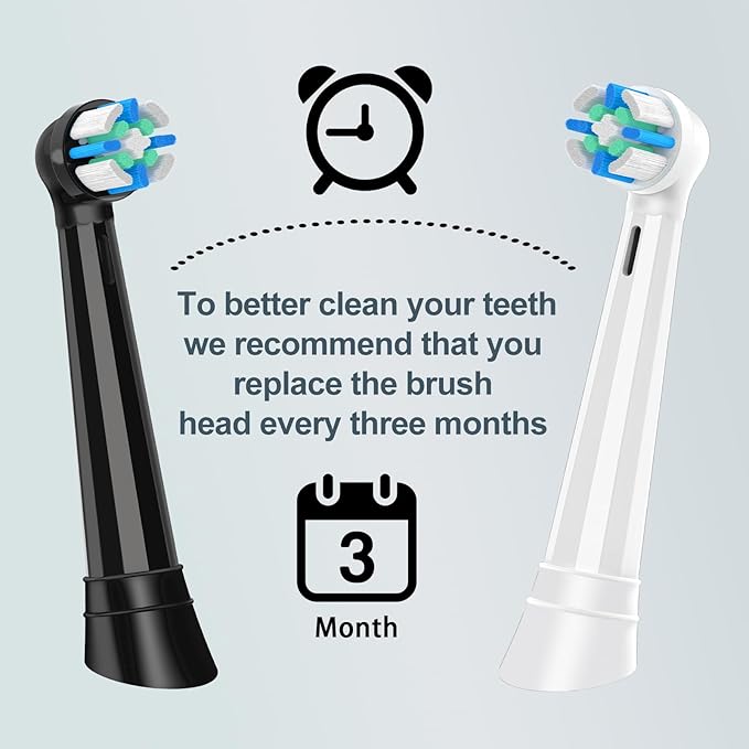 8 Pcs IO Replacement Heads Compatible with Oral B IO 2/3/4/5/6/7/8/9/10/Deep Clean Series Electric Toothbrushes Medium Softness Brush Heads Compatible with Oral B iO (Black/White)