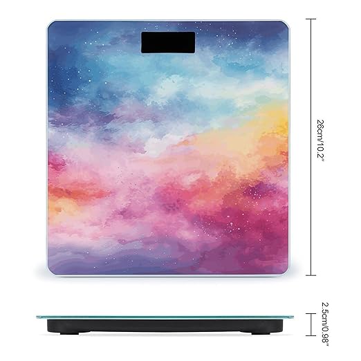 Digital Bathroom Scale for Body Weight Scale with Bright LCD Display High Accuracy Step-On Technology Auto On/Off Watercolor Background Digital Scales 400 Lbs /180kg