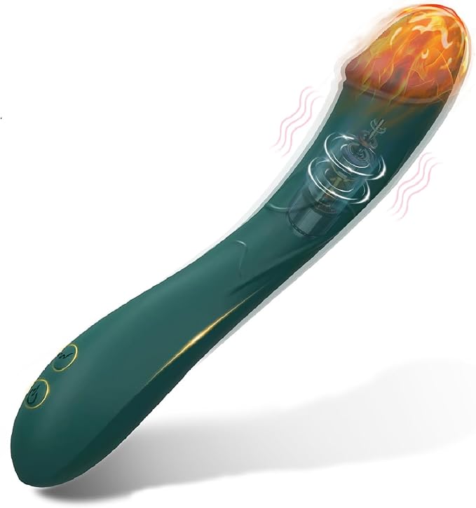 Heating Vibrating Massager -Clitioral Sucker Silent Relaxes Muscles 10 Modes Vibratorsmassager Electronic for Foot Or Neck Waterproo Personal for Adult Tools Couples Relaxation WR05 (Green)