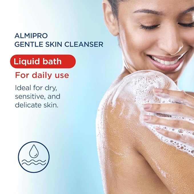 almipro Syndet Skin Cleanser | Soap-free Moisturizing Body Wash with Aloe Vera &amp Oatmeal for Dry delicate sensitive Skin | Dermatologist Recommended | Bottle 16.9 fl. oz.