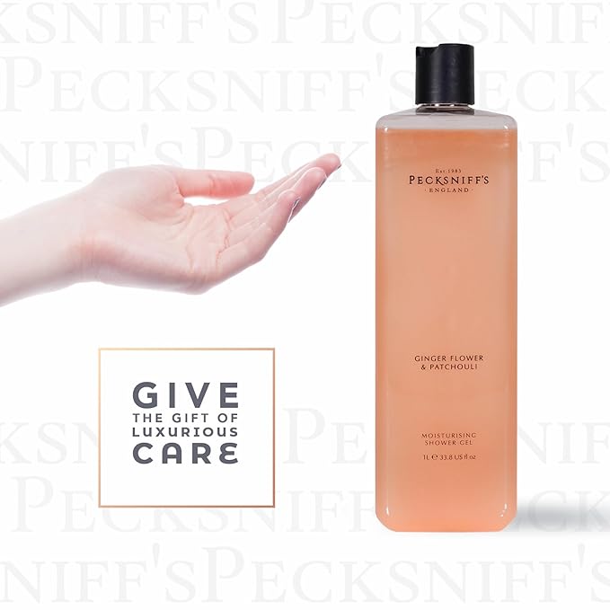 Pecksniff's Ginger Flower &amp Patchouli Moisturizing Shower Gel | 1000 ml / 33.80 Fl Oz