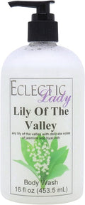 Eclectic Lady Liquid Pearl Body Wash - Lily Of The Valley Scent 3-in-1 Use For Bubble Bath Hand Soap &amp Body Wash Phthalate-Free Lily Of The Valley Fragrance Handcrafted in USA (16 oz)
