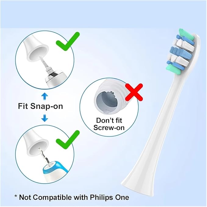 Replacement Toothbrush Heads Compatible for Philips Sonicare Replacement Electric Brush Head 4100 6500 6100 7500 5300 1100(8pcs)