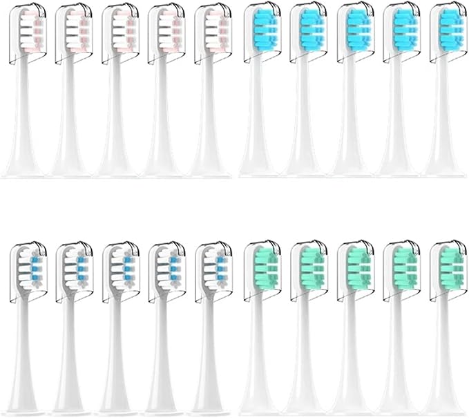 4pcs Replacement Brush Heads ForCompatible for Xiaomi Mijia T300 T301 T500 Sonic Electric Toothbrush Head Soft Bristle Nozzles(3)