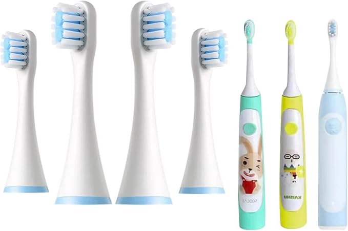 Replacement Toothbrush Heads ForCompatible for SOOCAS C1/MITU MES801/KAISHU/DR.BEI A7 Kids Electric Children Soft Nozzle(4PCS)