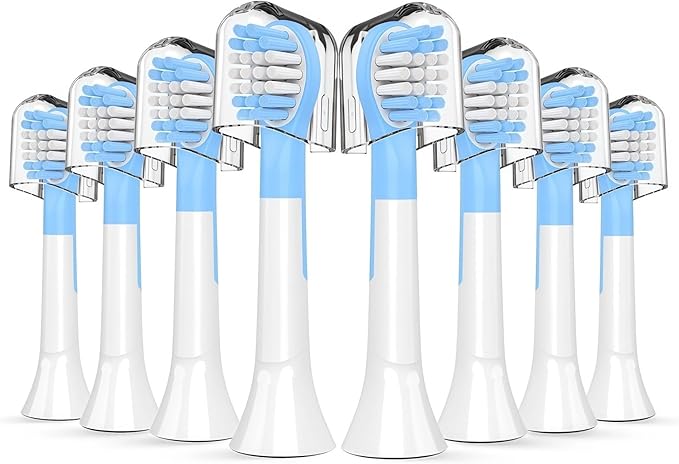 Kids Replacement Toothbrush Head Compatible with Philips HX6032/94HX6320HX6340HX6321HX6330HX6331 Replacement Brush Heads for 3-7 Years Old Kids (Mini Size)(8pcs Pink)