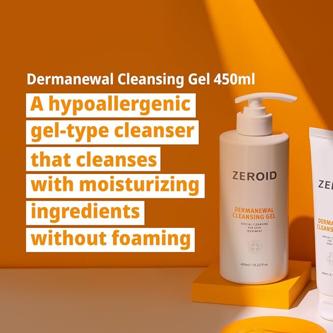 ZEROID | Dermanewal Cleansing Gel | Hydrating Face and Body Wash | Moisturizing Korean Shower Gel | Body Care for Women &amp Men | Korean Bath Products | Body Care Skin Treatments | 15.22 fl oz (450m