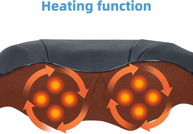 MYTHIA Neck Massager Back Massager and Shoulder Massager Electric 3D Deep-Kneading Shiatsu Massager with Heat- Effective Muscle Pain Relief at Home Office and in The Car