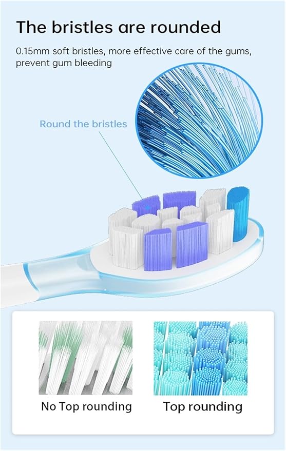 16Pcs Replacement Brush Heads Compatible for HX6064 HX6930 HX6730 Toothbrush Vacuum Soft Bristle Nozzles(C3 Black)