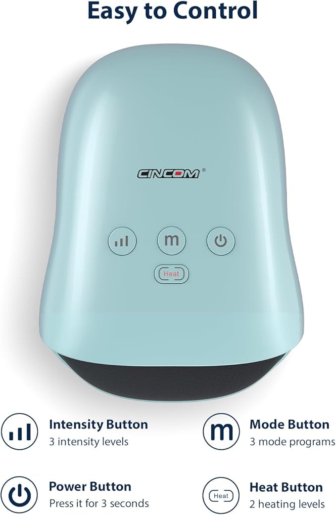 CINCOM Gifts for WomenHand Massager with Heat and Compression for ArthritisPain Relief &amp Finger Numbness(Blue)