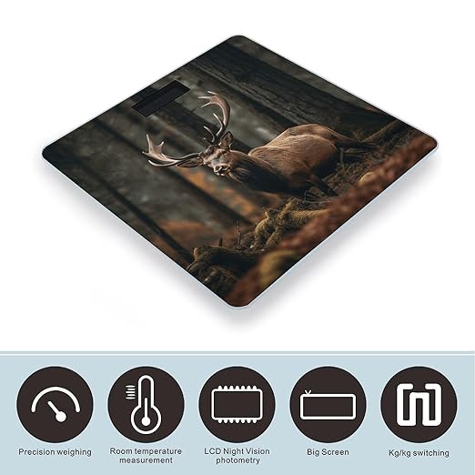 Elk in The Grove Scale for Body Weight Digital Bathroom Scale Accurate Smart Weight Scales with Large Display Weighing Machine High Precision Scales