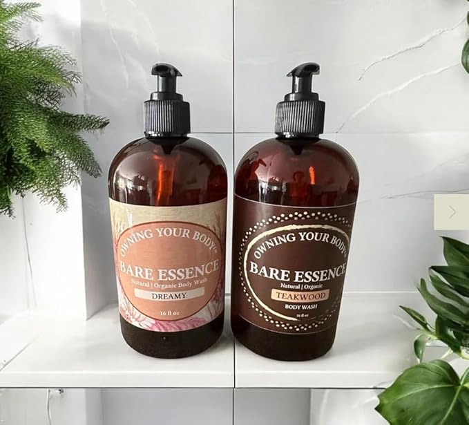 Bare Essence Natural Body Wash – Gentle Moisturizing Cleanser with Organic Ingredients – Nourishing Daily Shower Gel for Soft Healthy Skin (16 OZ Dreamy)