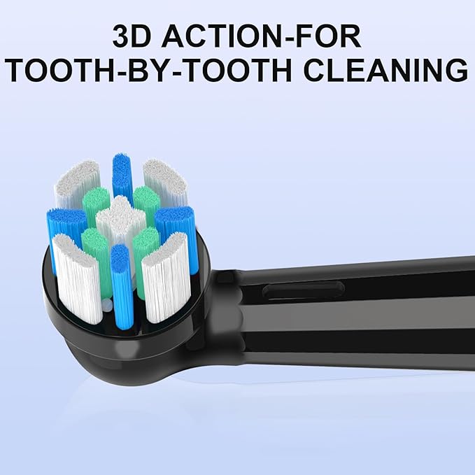 IO Replacement Heads Compatible with Oral B IO 2/3/4/5/6/7/8/9/10/Deep Clean Electric Toothbrushes Brush Heads Compatible with Oral B IO with Medium Bristles (12 Black)