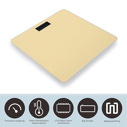 Women's Fashion Automatic Switch Digital Bathroom Weighing Scale Smart Scale Yellow