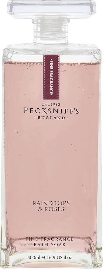 Pecksniffs Prestige 500ml Bath Soak Decanter Raindrops &amp Roses