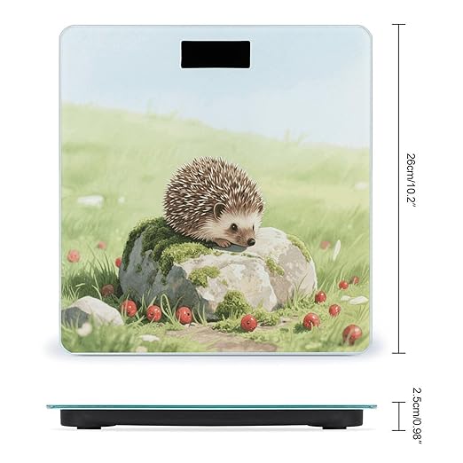 Cute Hedgehog Weight Scale Large Digital Bathroom Scales with Bright LED Display Non Slip Digital Scale and Step On Fashion Weighing Machine for Body