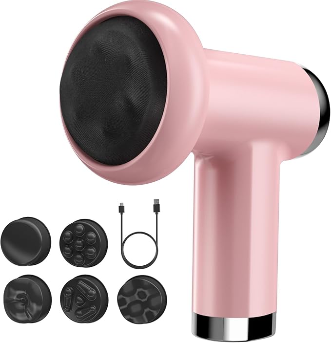Anti Cellulite Massage Tool Body Sculpting Machine for Women Lymphatic Drainage Device with Lipo Roller Handheld Home Use for Belly Fat Stomach Thighs &amp Buttocks Sculpting (Pink)