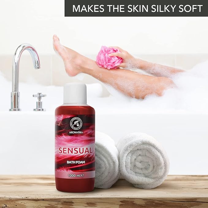 Bath Foam Sensual - 34 Fl Oz (1000ml) - Body Care - Good Sleep - Beauty - Bathing - Body Care - Wellness - Relax - Aromatherapy - Spa - Bubble Baths