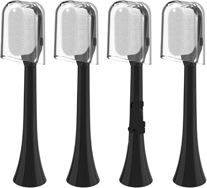 2/4PCS Ultra-fine Soft Toothbrush Brush Heads Compatibility for Phili Sonic HX3/HX6/HX9 for 6780 3014(4PCS Black)
