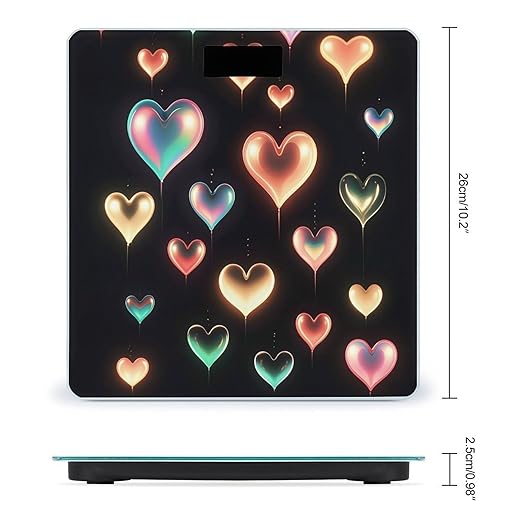 Glowing Love Smart Scale for Body Weight Accurate Bathroom Scale with LED Display Digital Weight Scales Weighing Machine High Precision Scales for Bath Home