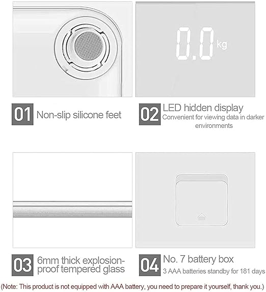 Smart Digital Bathroom Scale for Body Weight &amp Body Composition – Bluetooth BMI Scale with Body Fat Muscle Mass Water% Large LCD Display 400lb Capacity Fitness App Sync for iOS &amp Android