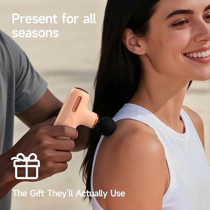 Super Mini Massage Gun Deep Tissue Portable Handheld Muscle Massager with 5 Speed &amp 4 Heads for Athletes Men &amp Women Muscle Recovery Percussion Massager Quiet for Home Gym Office Travel