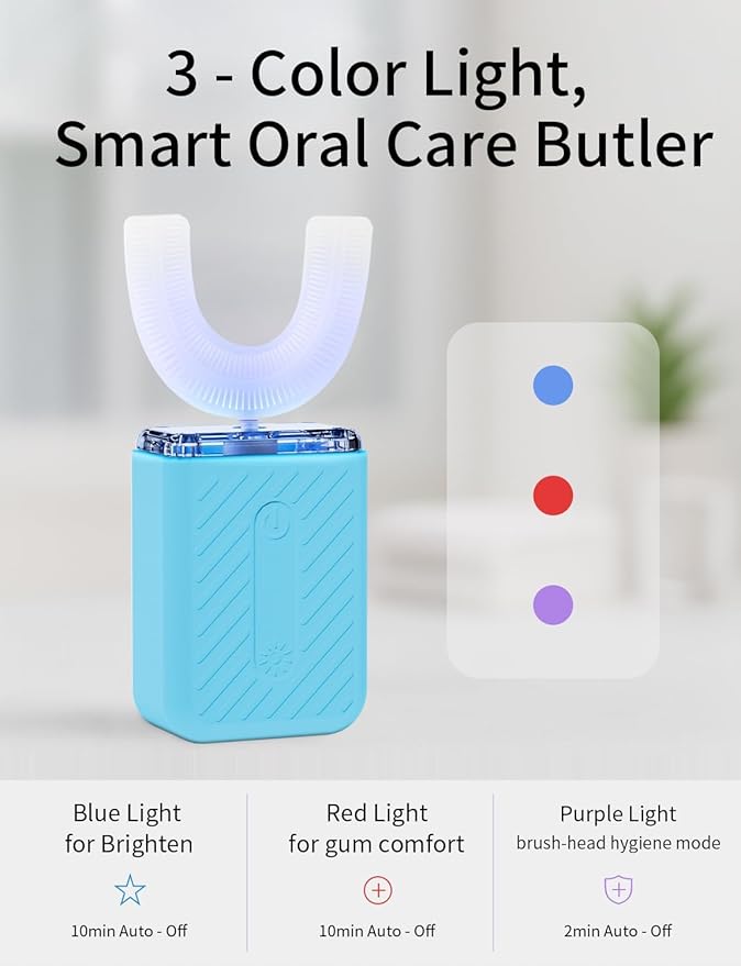 U-Shaped Electric Toothbrush 4 Modes 60-Second Clean Magnetic Contact Charging Travel-Friendly