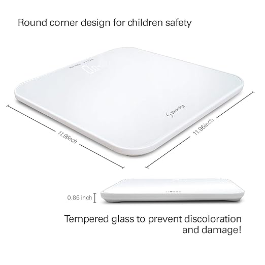 VisionTechShop S Body High Precision Ultra Wide Digital Body Weight Bathroom Scale up to 396lb/180kg Super-Clear Large LED DisplayStep-On Technology White