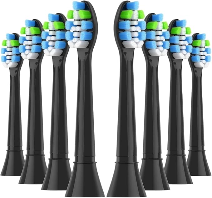 8pcs Replacement Toothbrush Heads Electric Brush Head Compatible for 4100 6500 6100 7500 5300(8pcs Blue-Black)