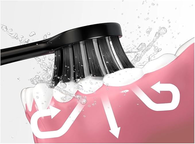 Replacement Toothbrush Heads Compatible with Gleem Electric W Shape Design Planted with Nylon Bristle10 Pack(Black)