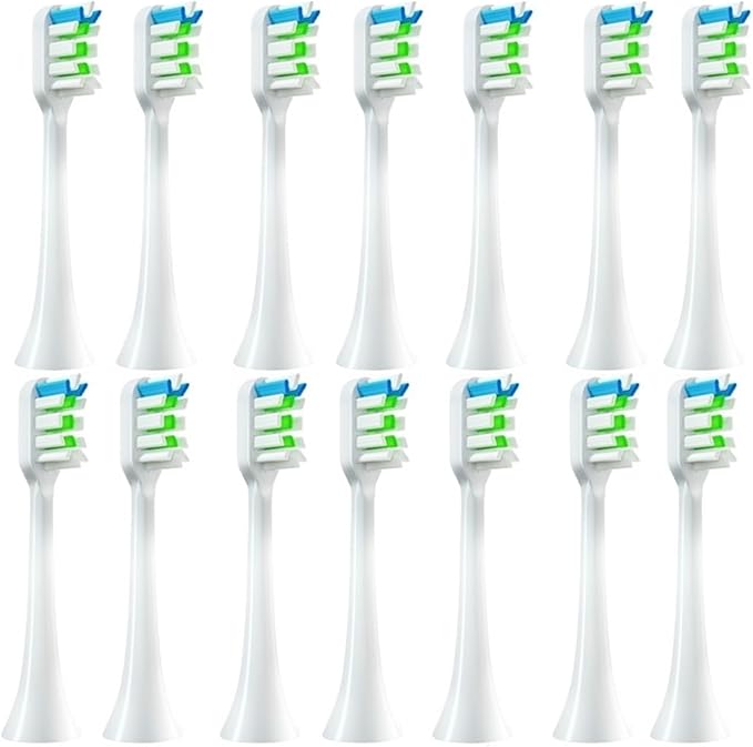 14 PCSCompatible for SOOCAS X3S Replacement Toothbrush Heads X3U/X3Pro/D2/ D3S/D5 Electric Soft Bristle Nozzles(14 White)