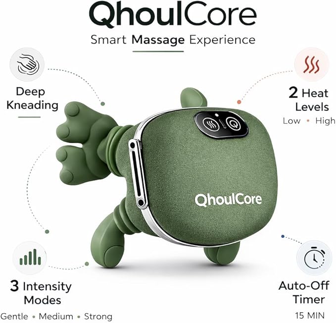 Cordless Neck and Shoulder Massager with Heat Shiatsu Deep Tissue Kneading Massager for Neck and Back Pain Relief Rechargeable Portable Body Massager