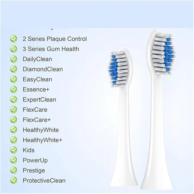 12/20 Pcs Soft Brush Heads Compatible with Electric Toothbrush Replacement Toothbrushes Head Refill for 1100 2100(White-12 Pcs)