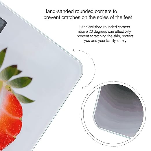 A Cut Strawberry Bathroom Scale Weight Scale for Body WeightHighly Accurate Digital Weighing Machine Clear LED Display Digital Bathroom Body Scale 400lb/182kg