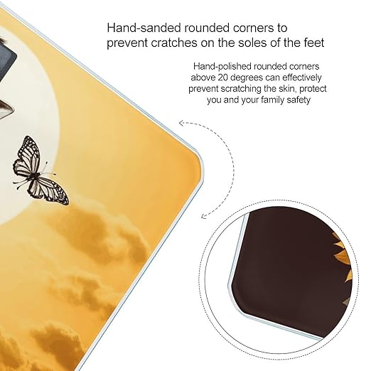 Giraffe and Sunflower Scale for Body Weight Accurate Digital Bathroom Scale Toughened Glass High Precision Scales Smart Weight Scales with Large LCD Backlight Display Weighing Machine