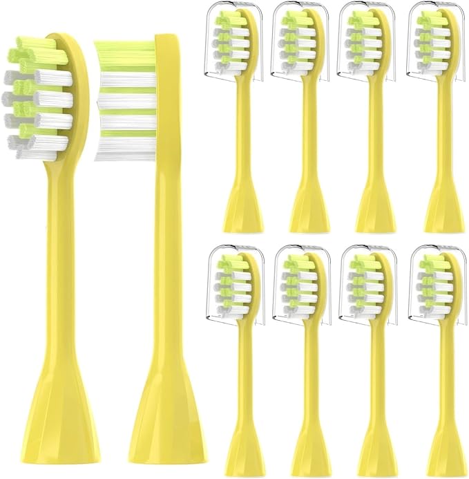 4Pack Replacement Toothbrush Heads Compatible with Ph One Soni Care Electric Head HY1100 HY1200 BH1022(8pcs Yellow)